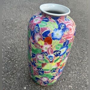 Colorful Floral Ceramic Vase